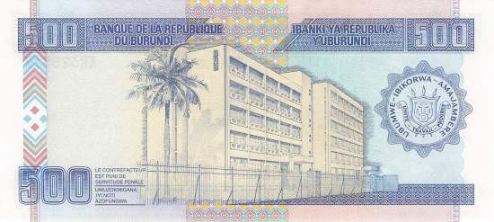 Burundi p38c 500 Francs 2003